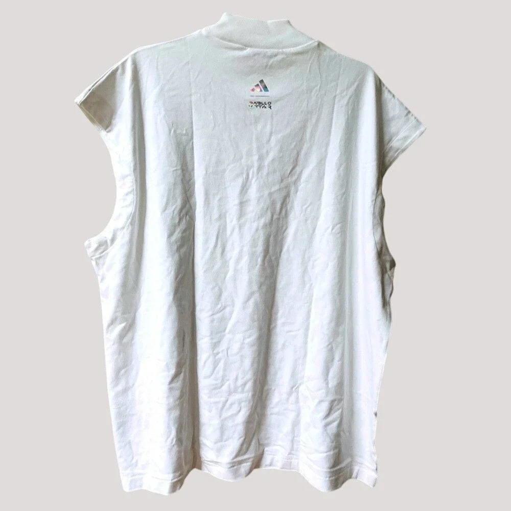 Adidas Pride Graphic Muscle Tank Top Unisex Small White Heavy Cotton Tee NWT